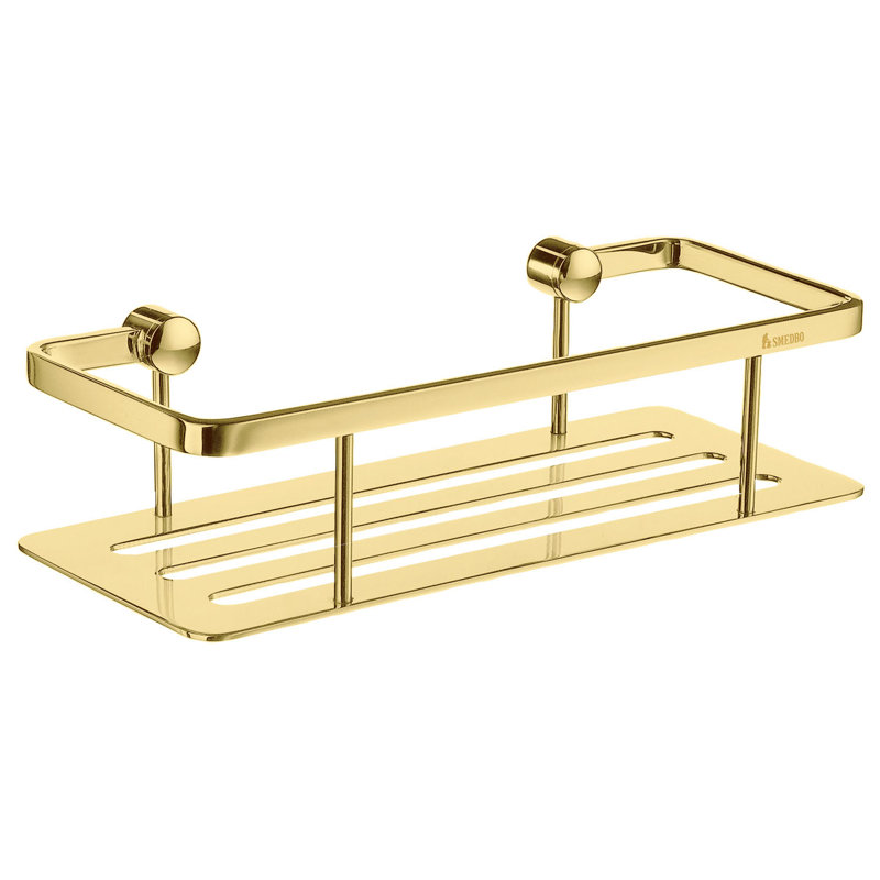 Polished brass wall-mounted shower basket