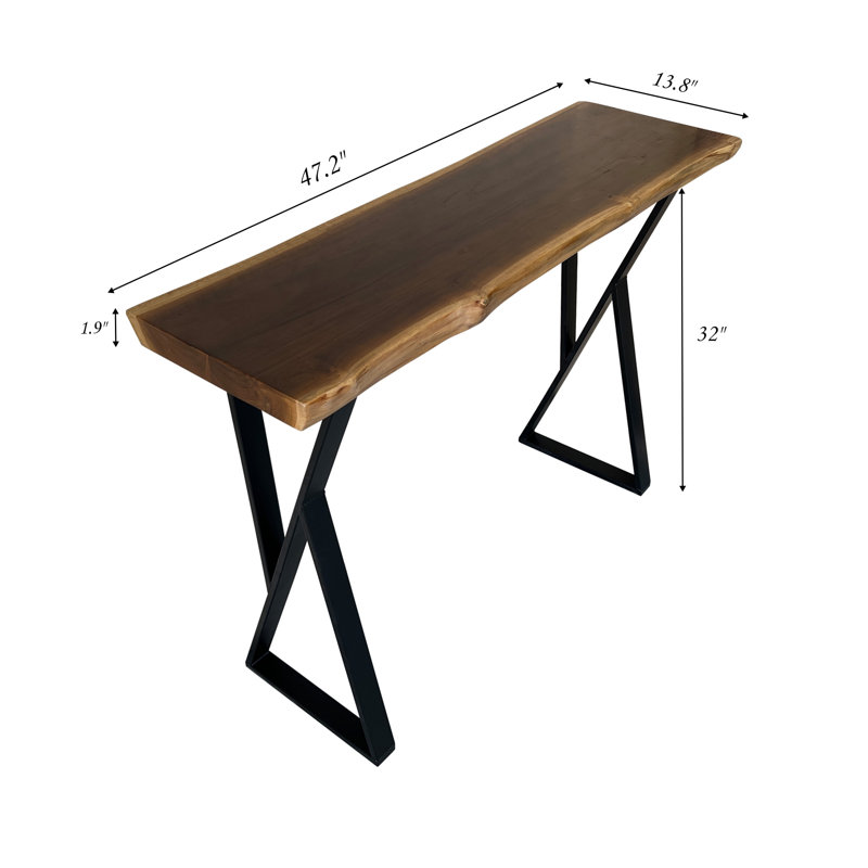86.4cm Solid Wood Top Console Table