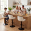 Swivel Bar Stools Modern Faux Leather Upholstered Counter Stools for Kitchen Island, Adjustable Height Stools with Footrest for Home Bar-1925932788