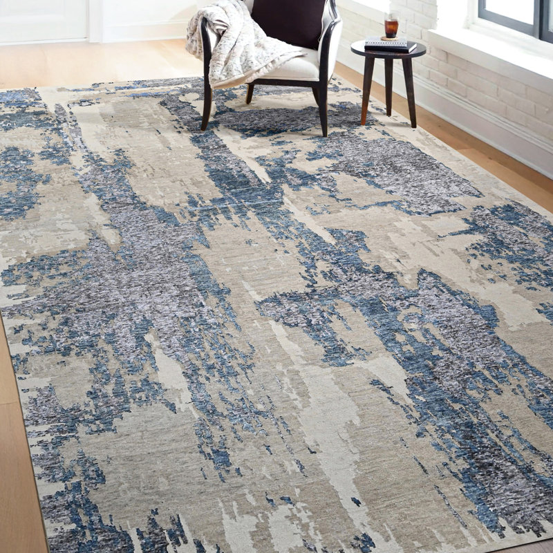 Tapis rectangulaire noué à la main, Rectangle 10 pi x 14 pi