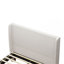 Lit tapissier de tête de lit haute, base de lit, support à 12 lattes, facile à assembler, blanc ivoire, tissu chenille, aucun sommier nécessaire