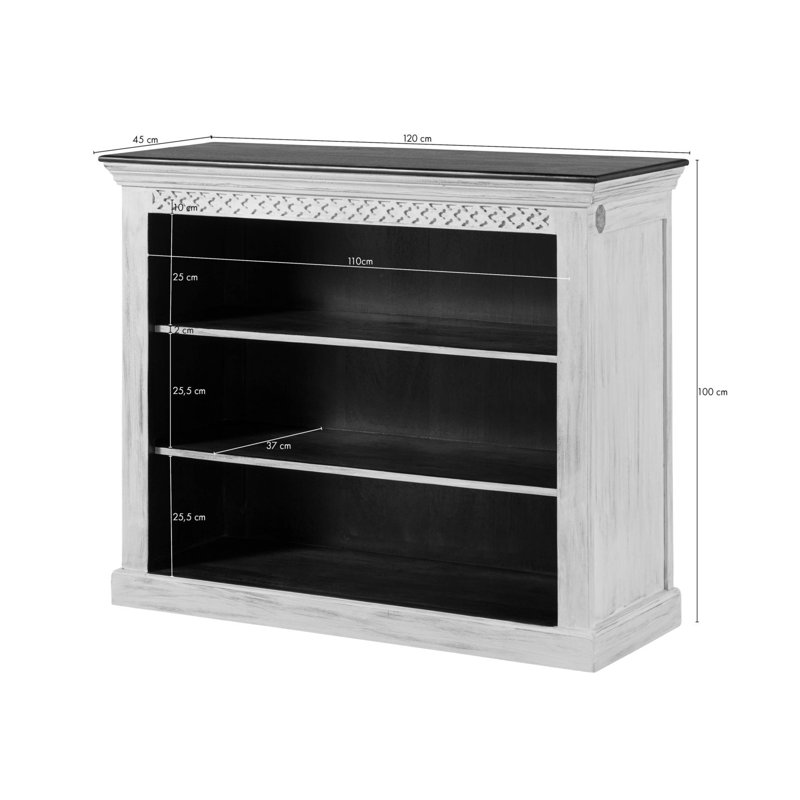 Castle-Antik 100cm H x 120cm W Solid Wood Standard Bookcase