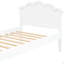 Lit plateforme simple en bois avec tête de lit, blanc