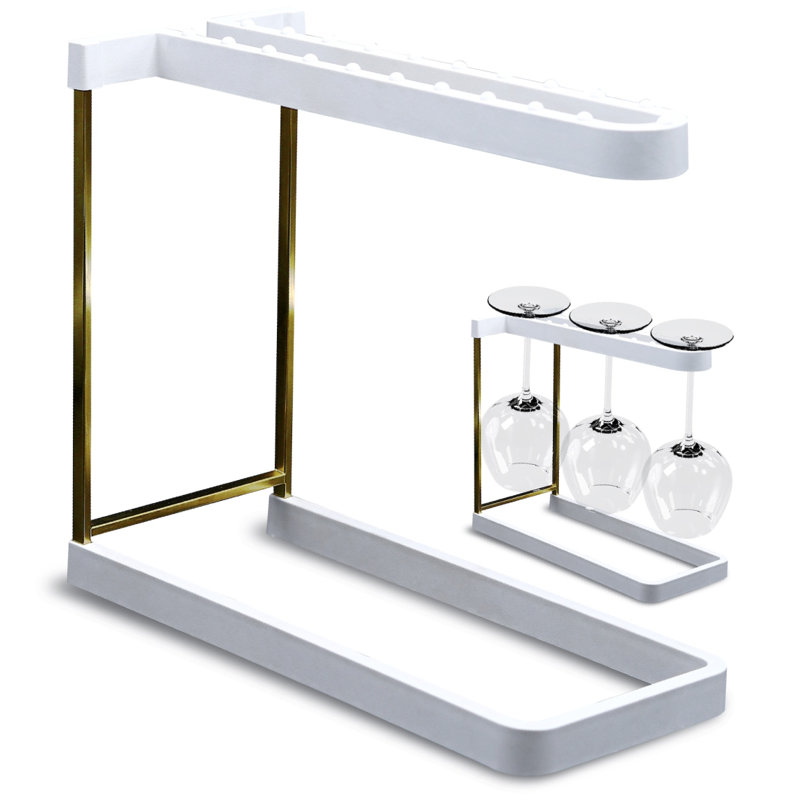  Wine Glass Rack - White, White/Gold