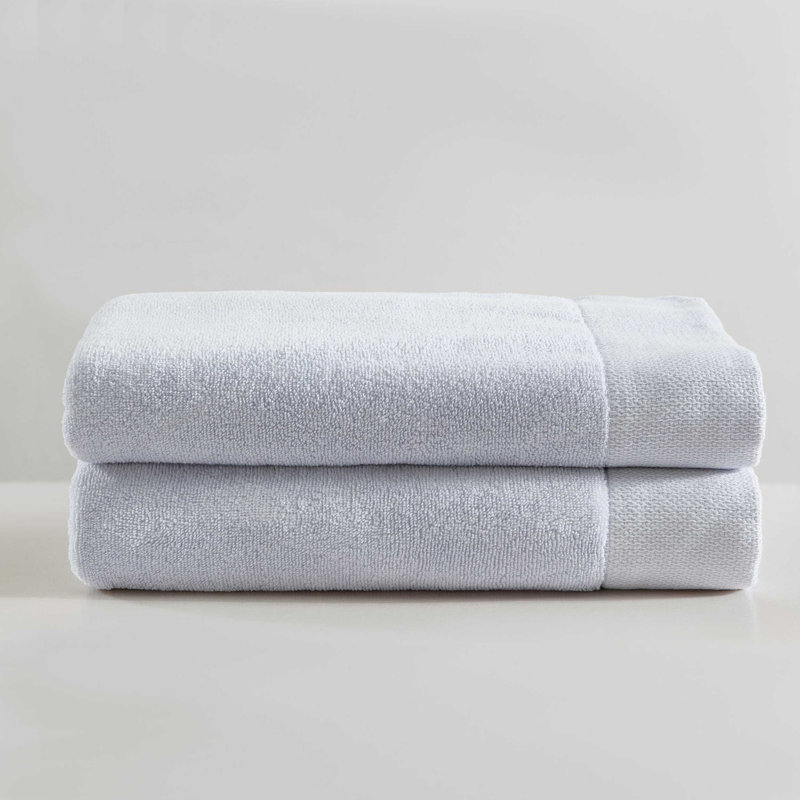Calvin Klein Entwine Solid Cotton 2 Piece Bath Sheet Set, Blue