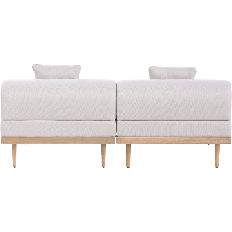 Causeuse modulaire d'extérieur résistante à l'eau en oléfine 71 po Madeleine, Beige