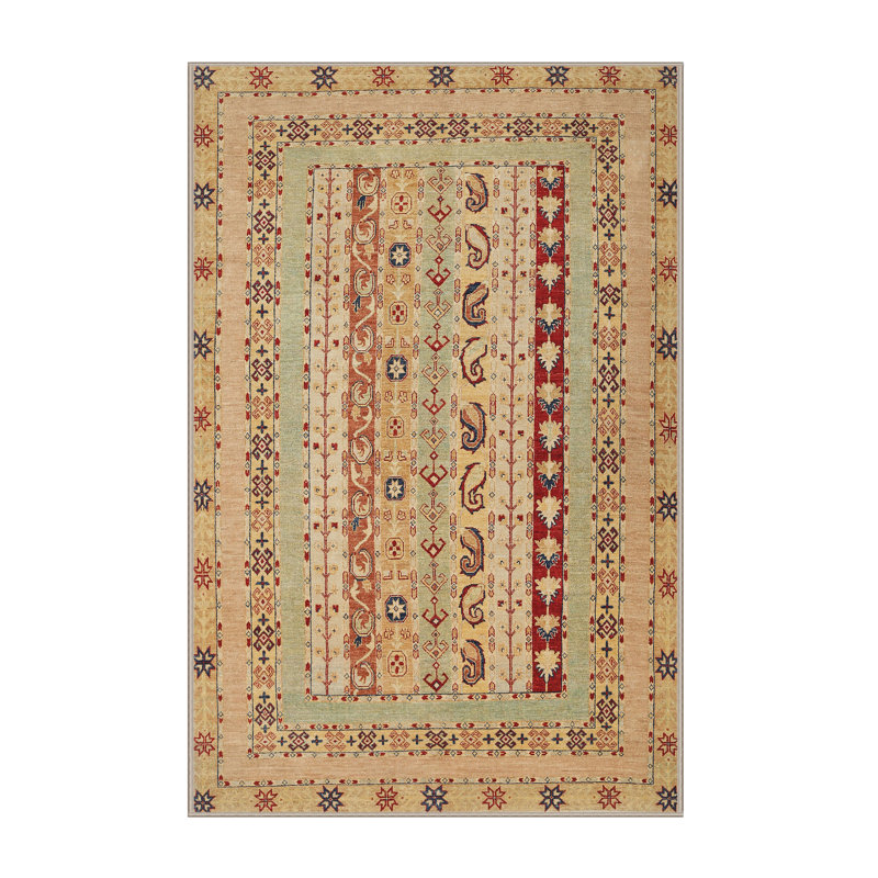 Tapis beige Southwestern, Rectangle 3 pi x 5 pi