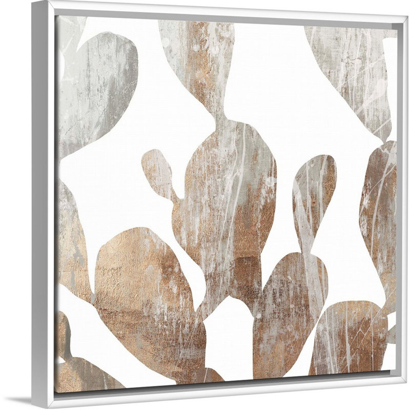 Feuillage en marbre II-impression sur toile, Cadre blanc, H 18 po x l 18 po x P 1,75 po