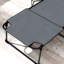 Méridienne grise pour patio, dossier 5, trou de lecture, poche latérale et pliante pour la plage, la cour, poche inclinable à 5 niveaux pour l'extérieur, pliable, brun clair