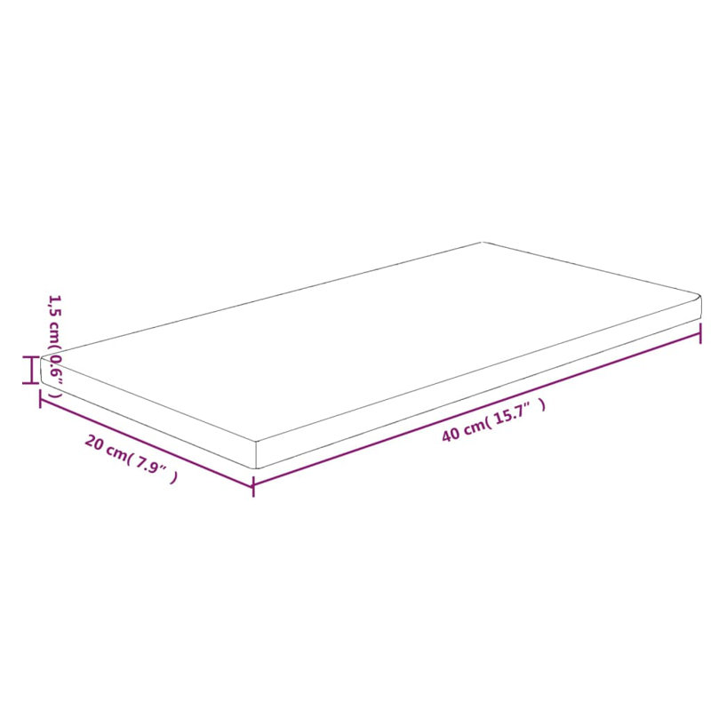 Kazuye Oak Solid Wood Floating Shelf, 1.5cm H x 40cm W x 20cm D