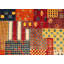 Tapis ivoire, rouge et bleu noué à la main de haute qualité