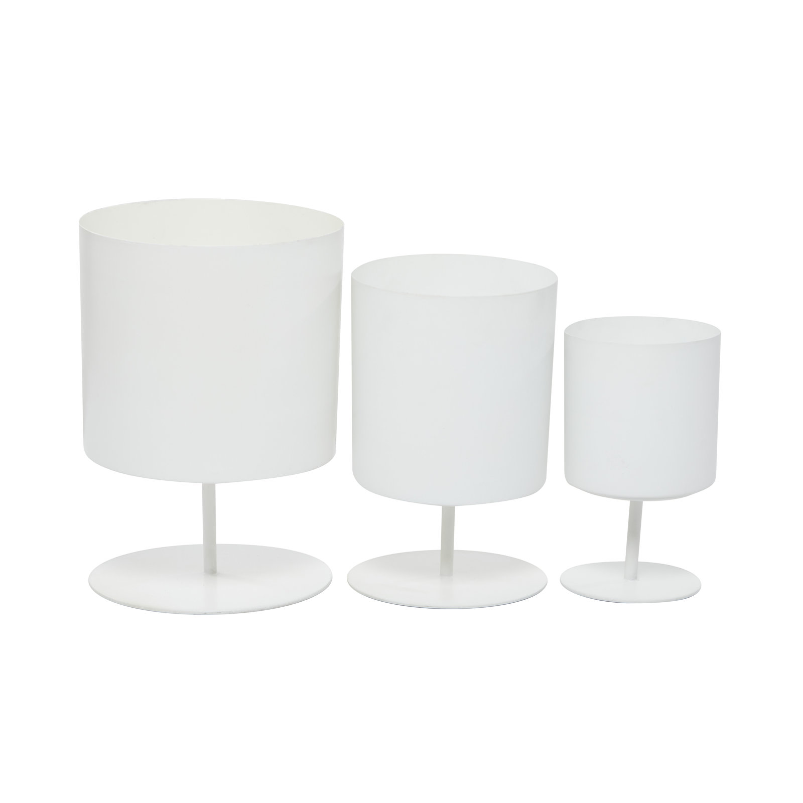 Gabriele Metal Pot Planter - Set of 3, White