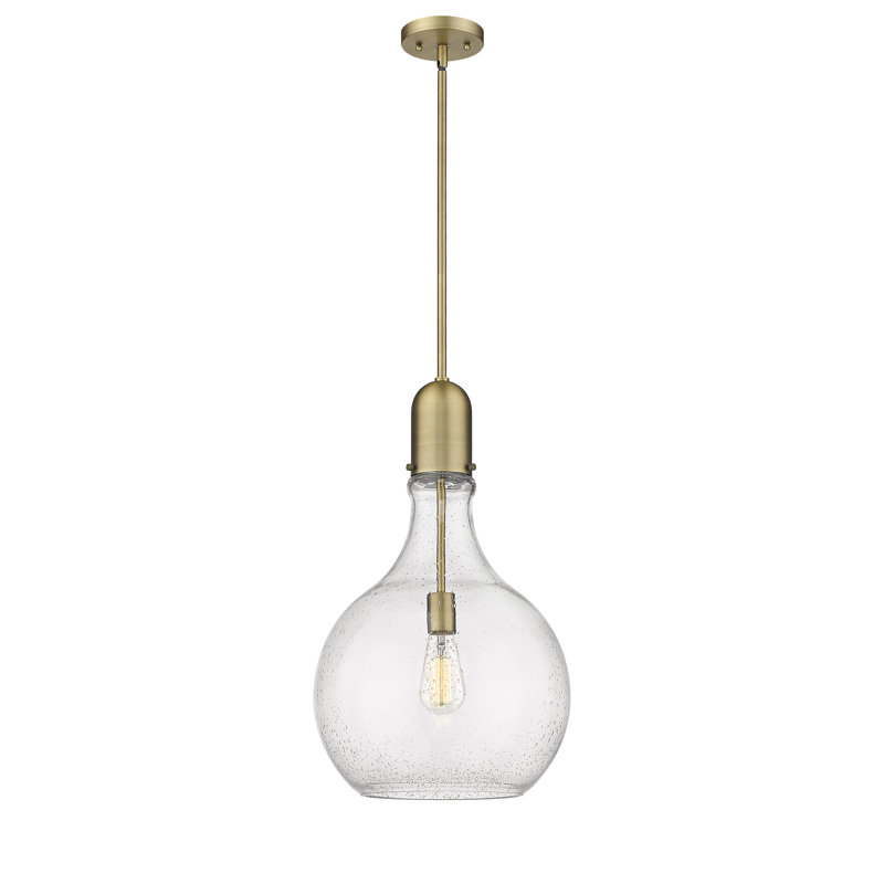 1 - Light Single Pendant, Brushed Brass, LED, 55.75" H x 13.75" W x 13.75" D