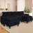 Modular Sectional Sofa, Corduroy U-Shape Sectional Couch With 2 Movable Ottoman For Living Room-766623837