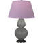 Matte Small Double Gourd Accent Lamp - Celadon, Deep Patina Bronze - Navy, Gray Shade-1370536263-1370536269-1370536280