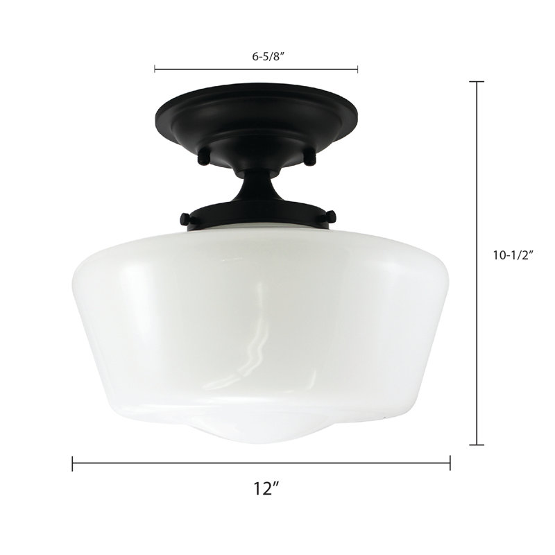 Plafonnier semi-encastré 1 lumière 12 "Eterniti, Noir