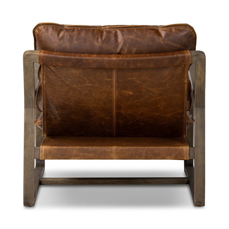 Ace Chair, Surrey Olive, Raleigh Chestnut Top Grain Leather, Lamont Natural