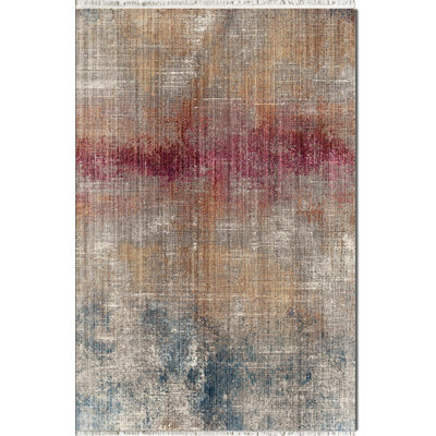 Tapis beige en polypropylène tissé à la machine Verbie