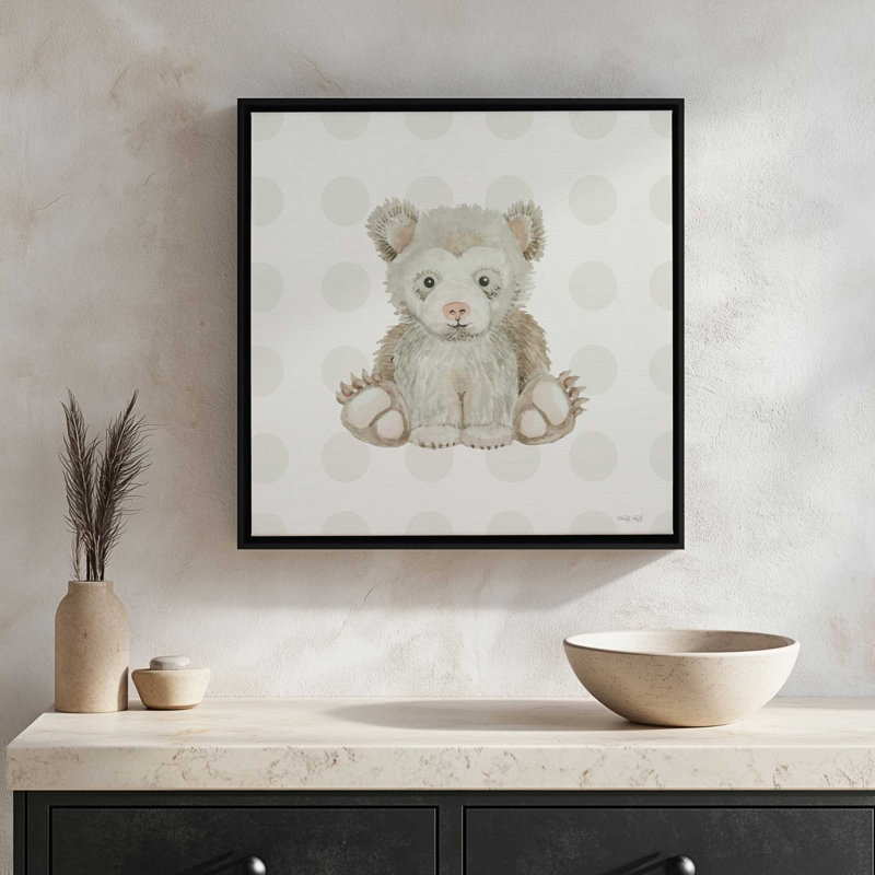 Baby Bear by Cindy Jacobs Art Print, Framed Canvas, Silver, 12 W x 12 H