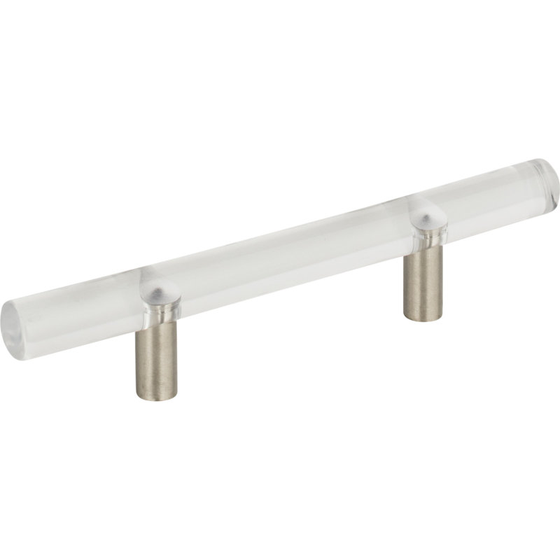 Clear Acrylic and Brushed Nickel Modern Bar Pull