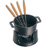 Staub Cast Iron 0.25-qt Mini Chocolate Fondue Set