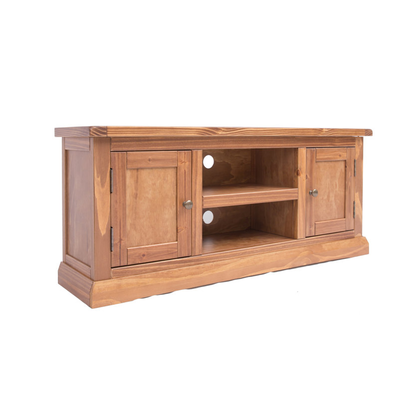 Henslee TV Stand for TVs up to 55", Walnut/Antique Brass