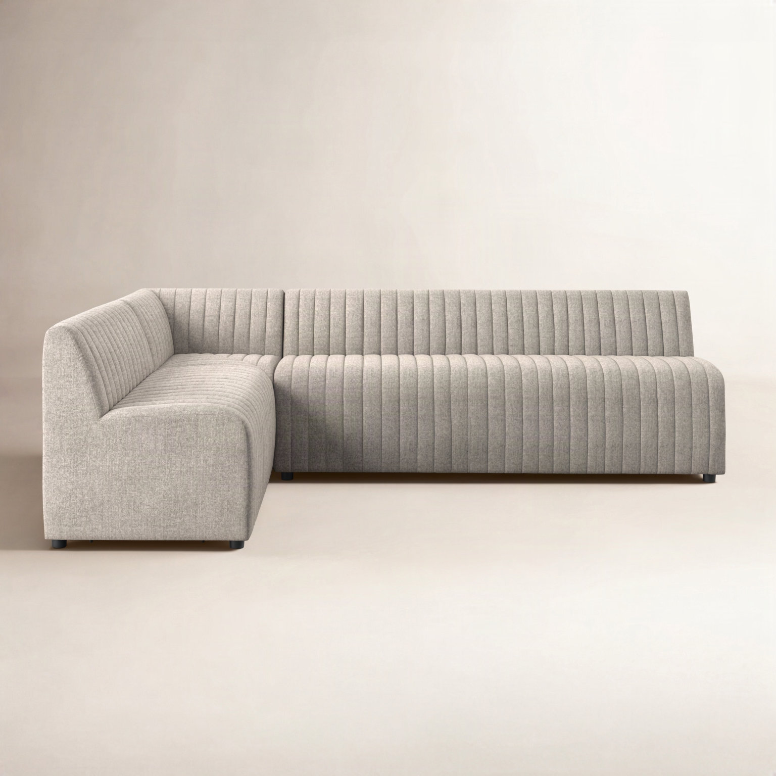 Brandt Modular Upholstered L-Sectional, Orly Natural Polyester, 31.5" H x 110" W x 66.5" D