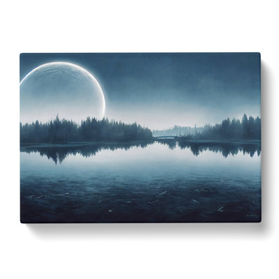 Modern Forest Lake - Wrapped Canvas