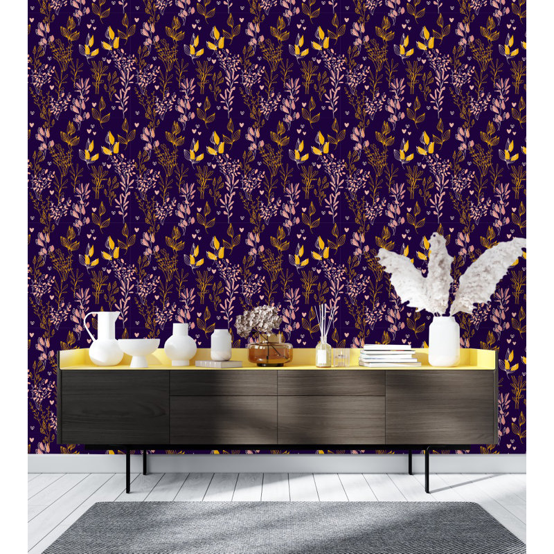 Peel & Stick Floral Tile, 2.08' W x 10.42' L
