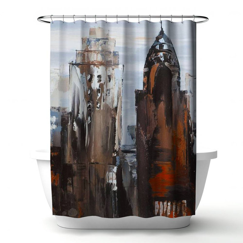 Shower Curtain CI296 – Polyester Shower Curtain, Dye Sublimation Print, 71" W × 74" L