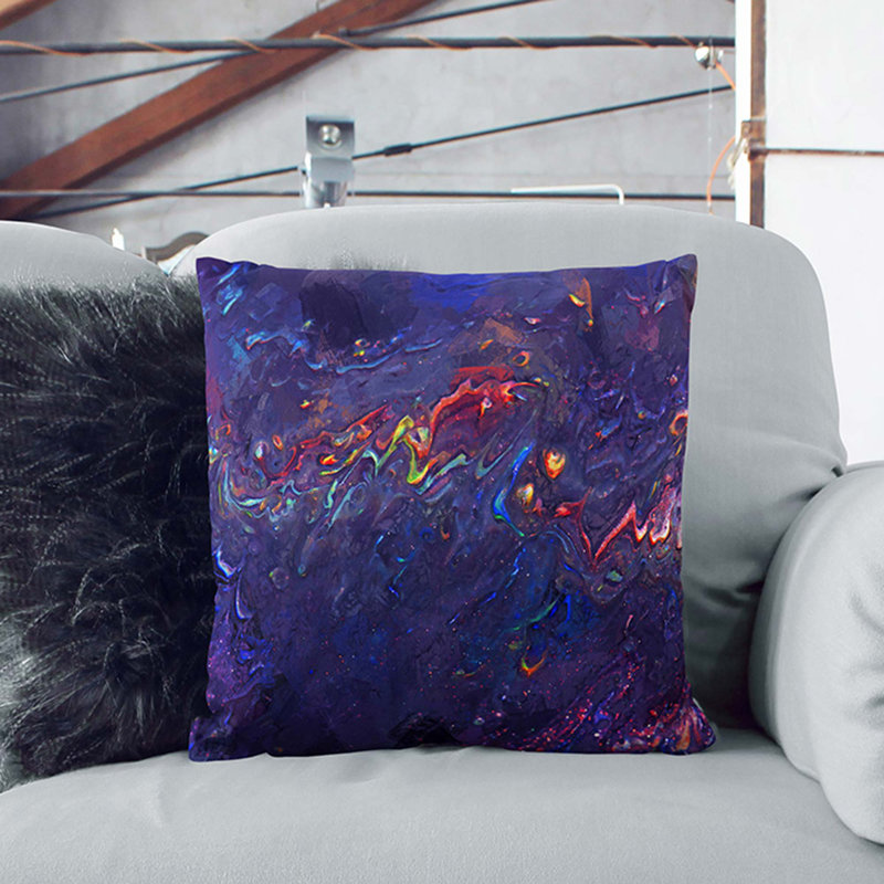 Abstract Square Cushion, 55 x 55 cm, Stone