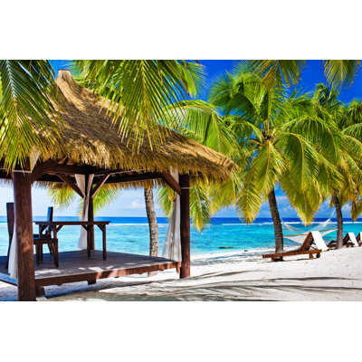 Beach And Palm Trees by Mvaligursky - Wrapped Canvas Print
