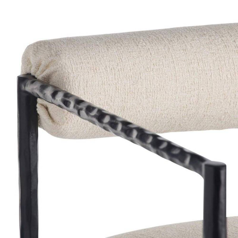 Barbana Bar Stool Oxford White Performance Fabric, Bar Stool (30" Seat Height)