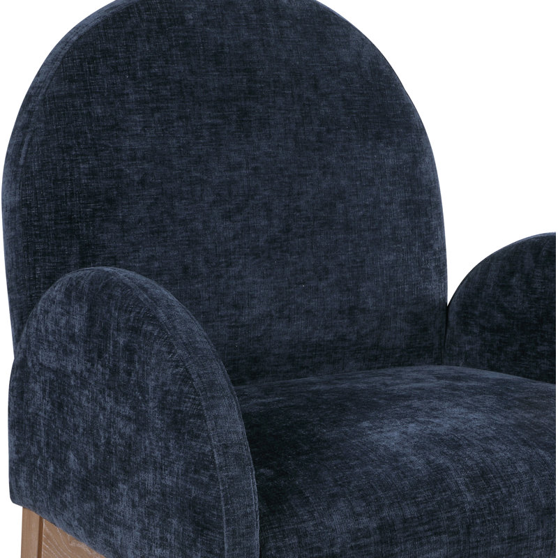 Waldorf 19.75'' H Upholstered Armchair, Natural, Navy Chenille
