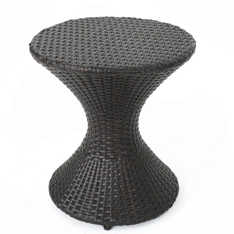 Patio/Outdoor Multi-Brown Wicker Hourgla Side Table