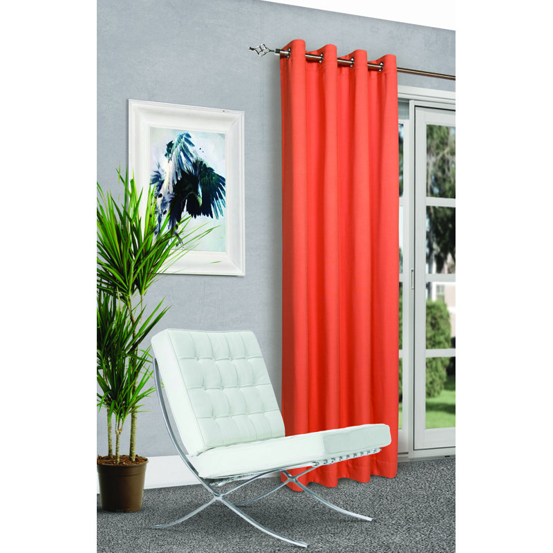  Marnell Polyester Room Darkening Curtain Pair(Set of 2), Orange
