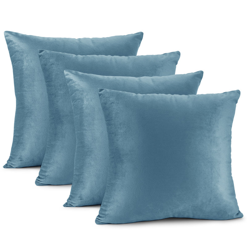 Velvet Reversible Pillow Cover, 20"H x 20"W, Blue Heaven