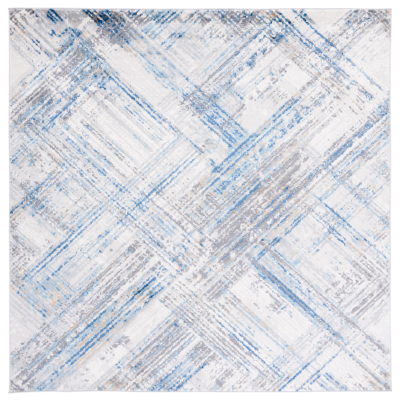 Shivan 100 Performance Geometric Rug, Square 6'7"
