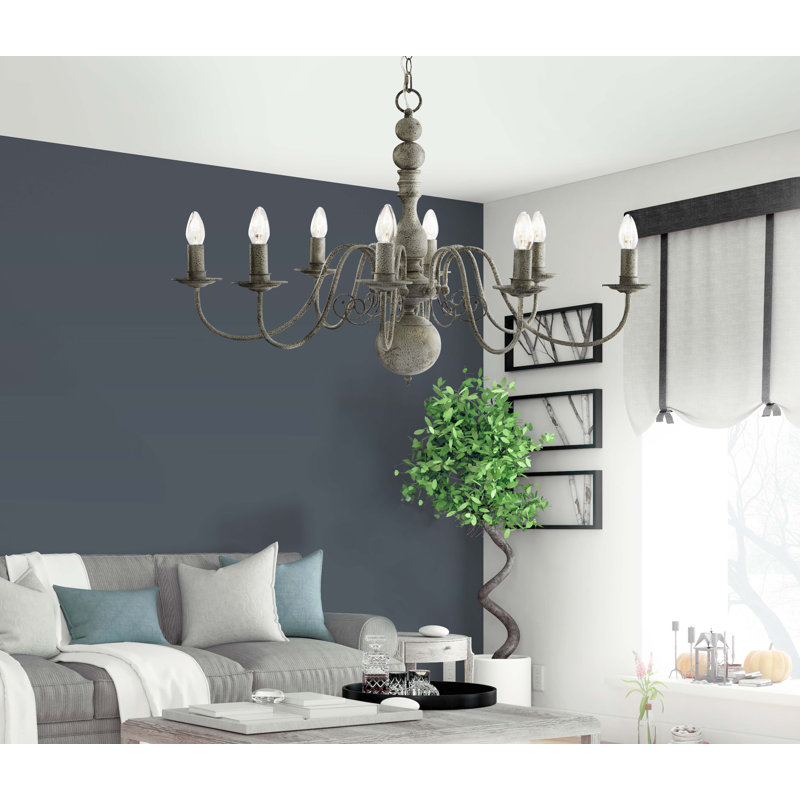 Asher 8 - Light Candle Style Chandelier