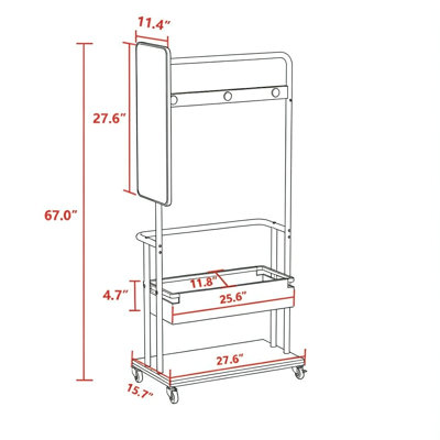 Iron Freestanding 3 - Hook Coat Rack