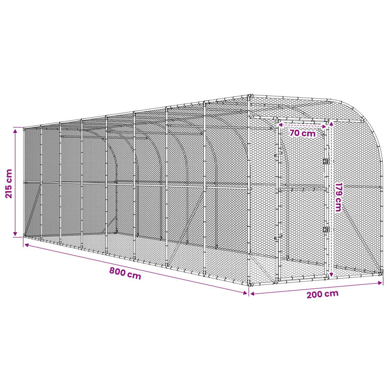 Chicken Coop, 215cm H x 200cm W x 1000cm D