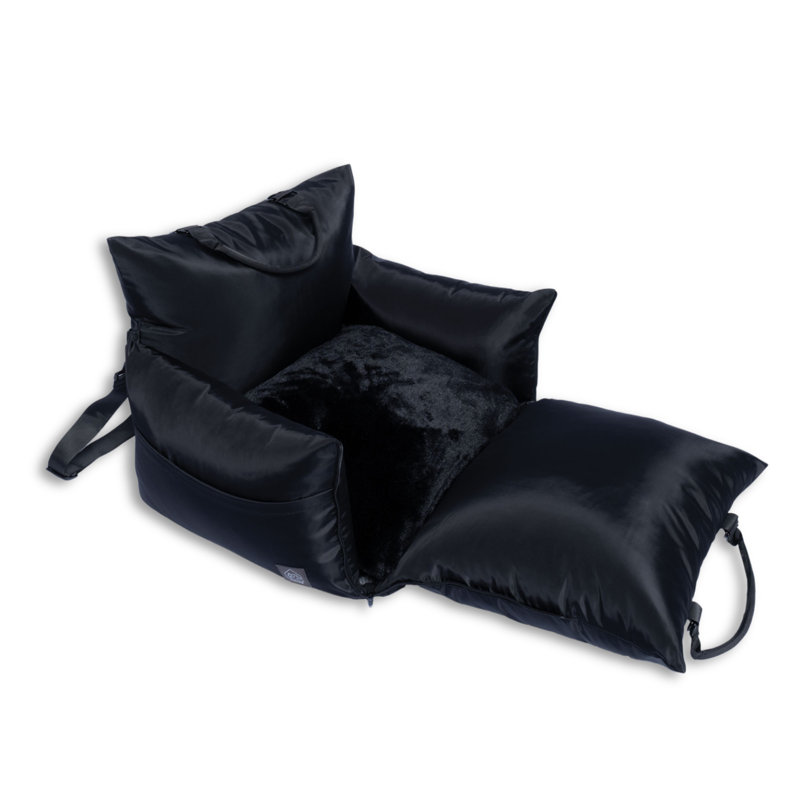 Marco Single Seater Travel Pet Bed, Noir, Noir