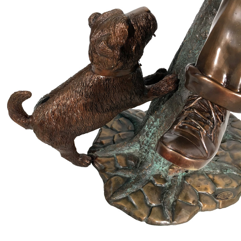 Dog Yorkshire Terrier Bronze Garden Statue