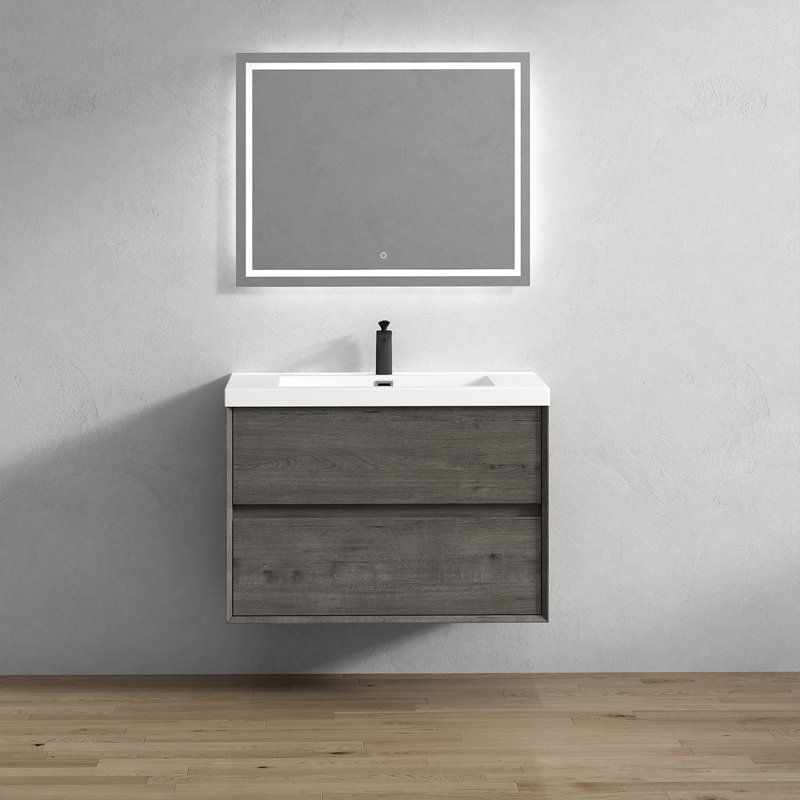 Ensemble de meuble-lavabo simple 35 po Seavy, Gris