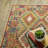 Hovey Tribal Diamond Machine Washable Gold/Red/Brown Area Rug Mat-1875091486