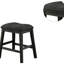 2 chaises de salle à manger grises à hauteur de comptoir en bois massif avec siège luxueux en mousse et 2 chaises grises-1242347603