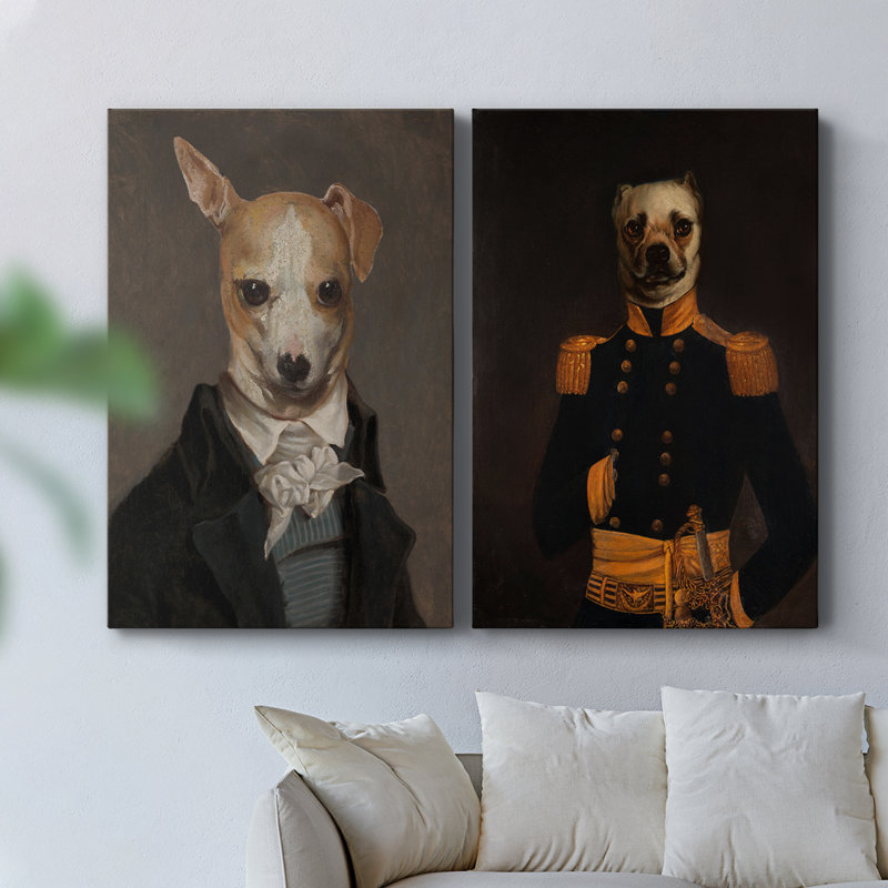 Toile tendue raffinée Fido-Premium Gallery - prête à être accrochée, H 48 po x l 32 po