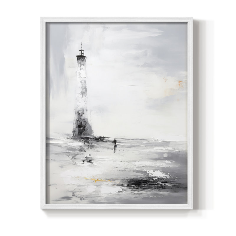 NAUTICAL Series Dxxxx, reproduction encadrée - bois massif, H 11 po x l 9 po, Blanc