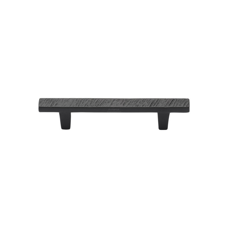 Heritage Brass Matt Black Rustic Iron Cabinet Pull Textured Design, 10.8cm H x 1.6cm W x 2.8cm D