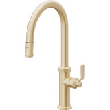 Pull-Down Kitchen Faucet With Button Sprayer - High Arc Spout